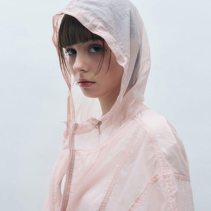 시어 후드 윈드 브레이커 베이비핑크 MDJP020BABYPINK