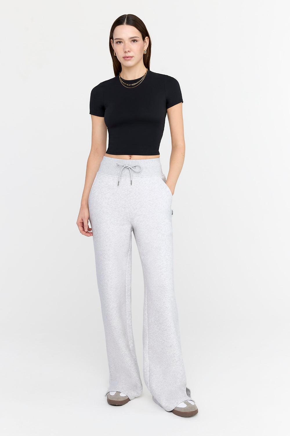 Everyday Wide Leg Jogger - Grey Marl