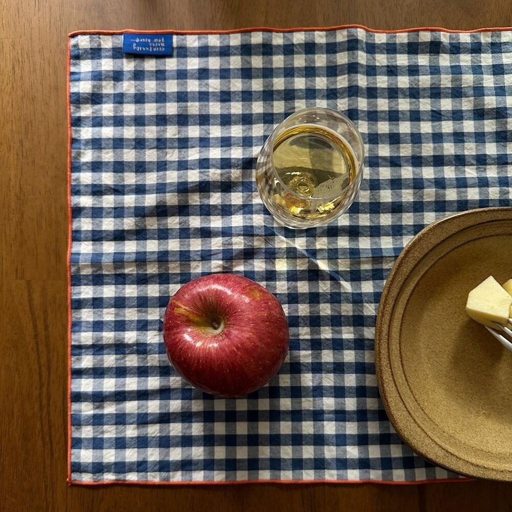 코코 블루 체크 키친크로스