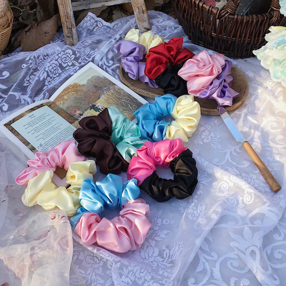 자체제작! 레브랑스 투톤 공단 스크런치 6 colors (곱창밴드 / 슈슈)