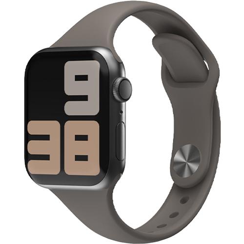 신지모루 스마트워치 슬림 실리콘 스트랩, 브라운그레이, 애플워치 40 / ...