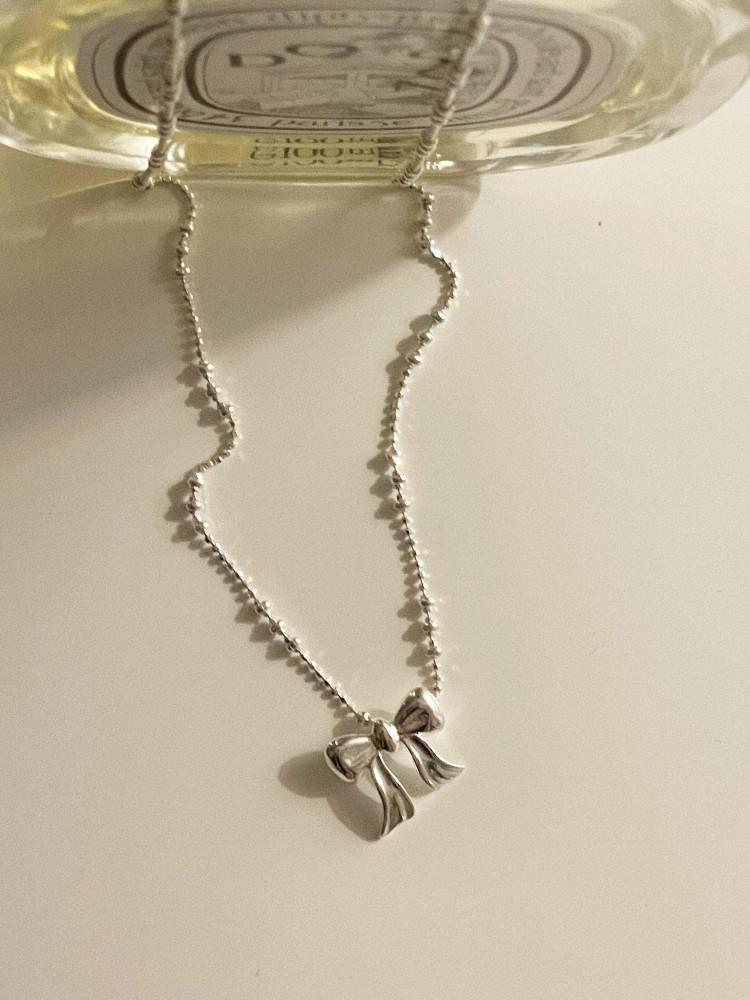 925silver 윙클 리본 목걸이