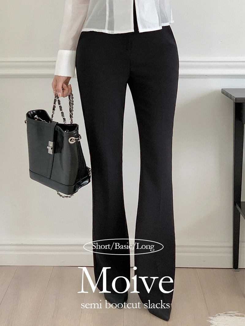 [숏,베이직,롱/히든밴딩] 모이브 데일리 스판 세미부츠컷 슬랙스