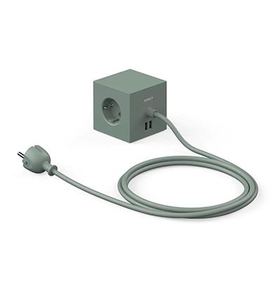아볼트 스퀘어 원 오크 그린 AVOLT Square 1 Oak Green 큐브형 멀티탭 전기코드 마그네틱 콘센트