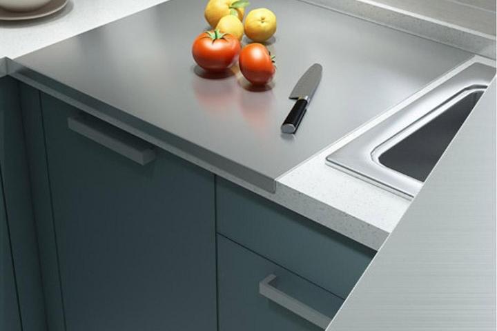 [빠른직구][해외] 싱크대 찰떡궁합 스텐 플레이팅 도마 상판 3size