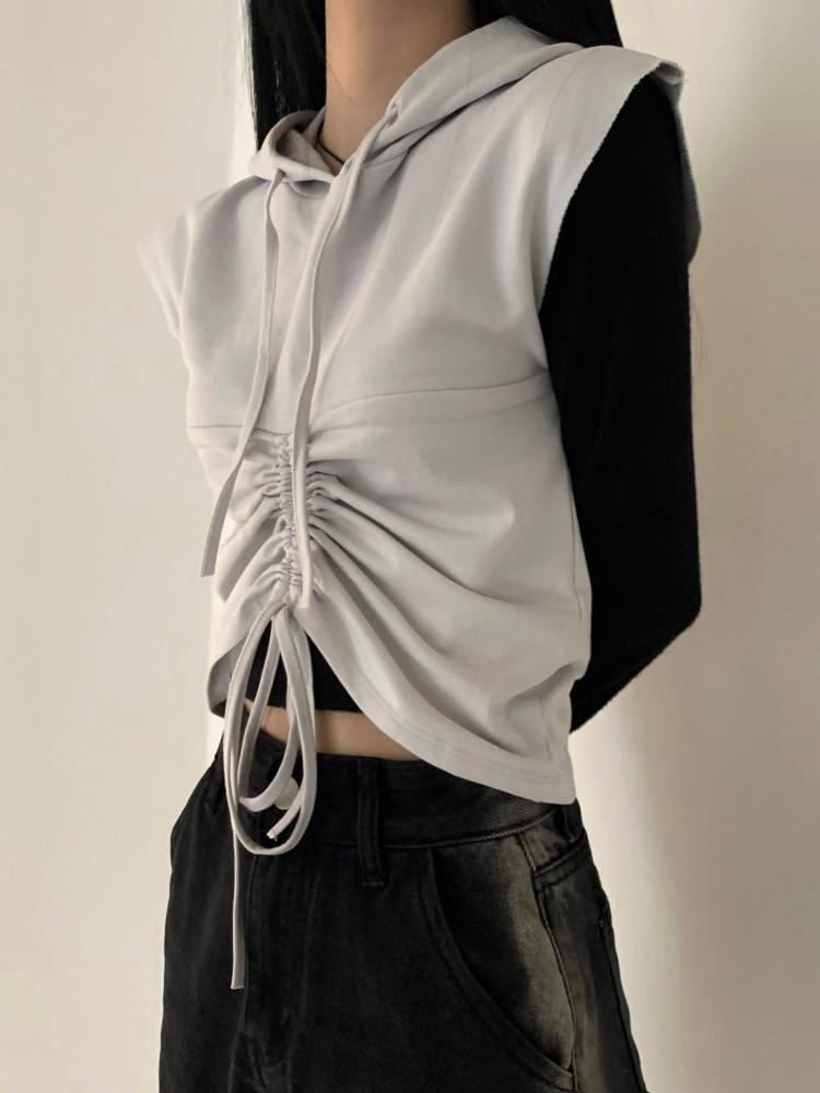 shirring short hood (2 color)