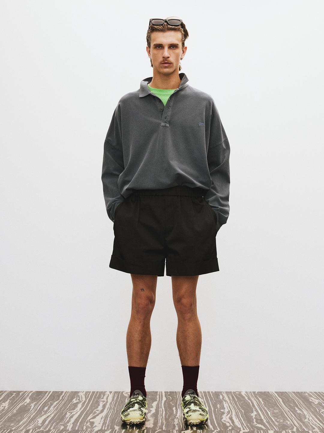 OVERSIZED GARMENT COTTON PIQUE (BLUISH CHARCOAL)