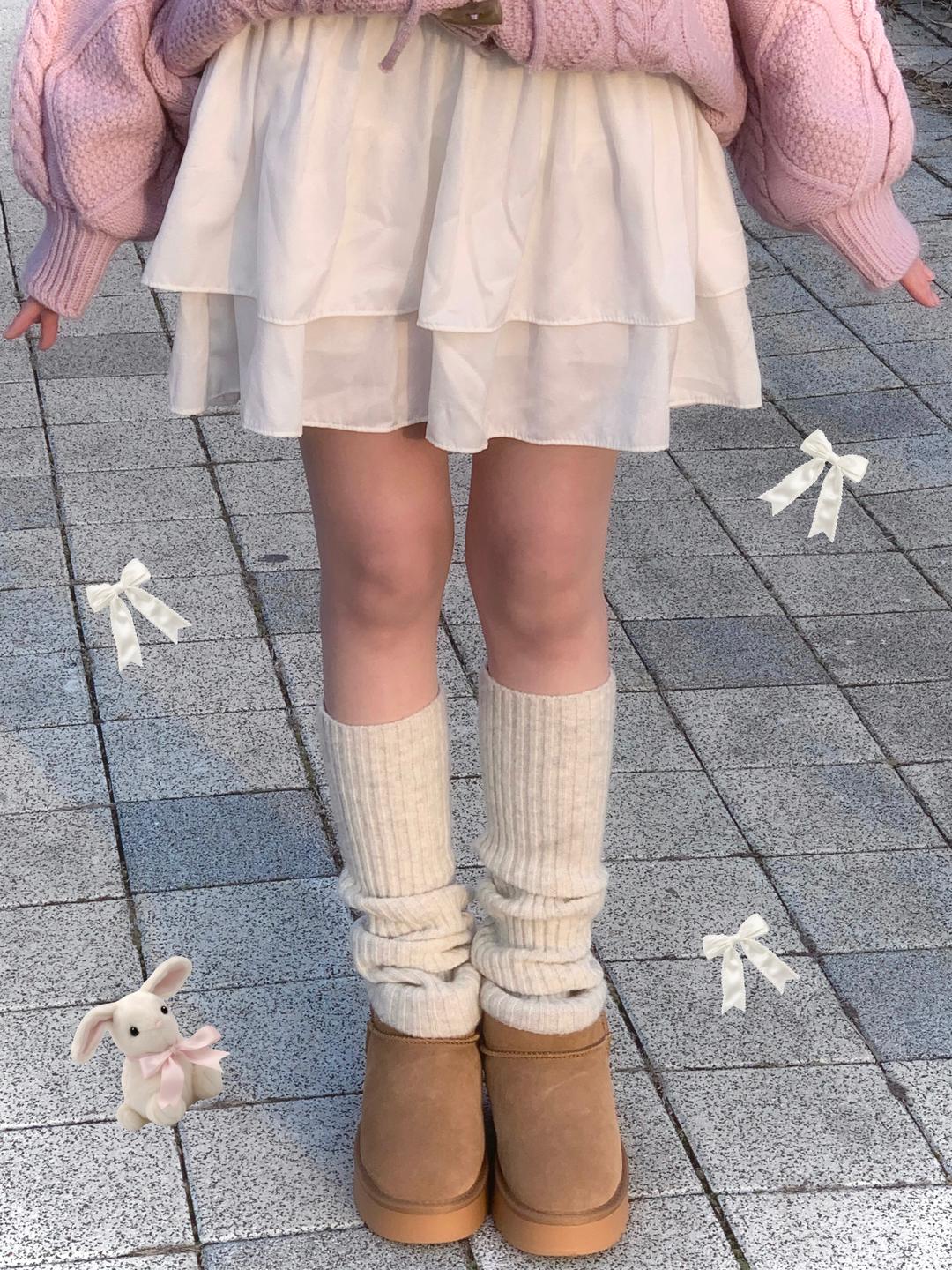 [리코지] 모어 이중레이스 프릴 속바지 캉캉 미니스커트(2coolor)