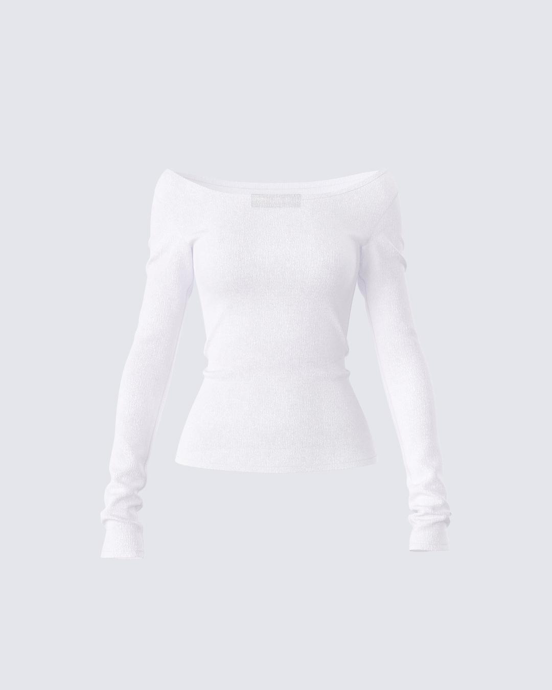 Leslie White Off Shoulder Top - XS