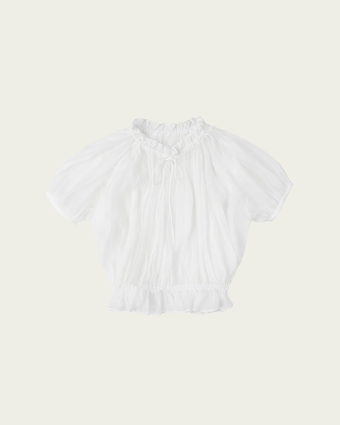 Poche Ruffle Blouse - Ivory