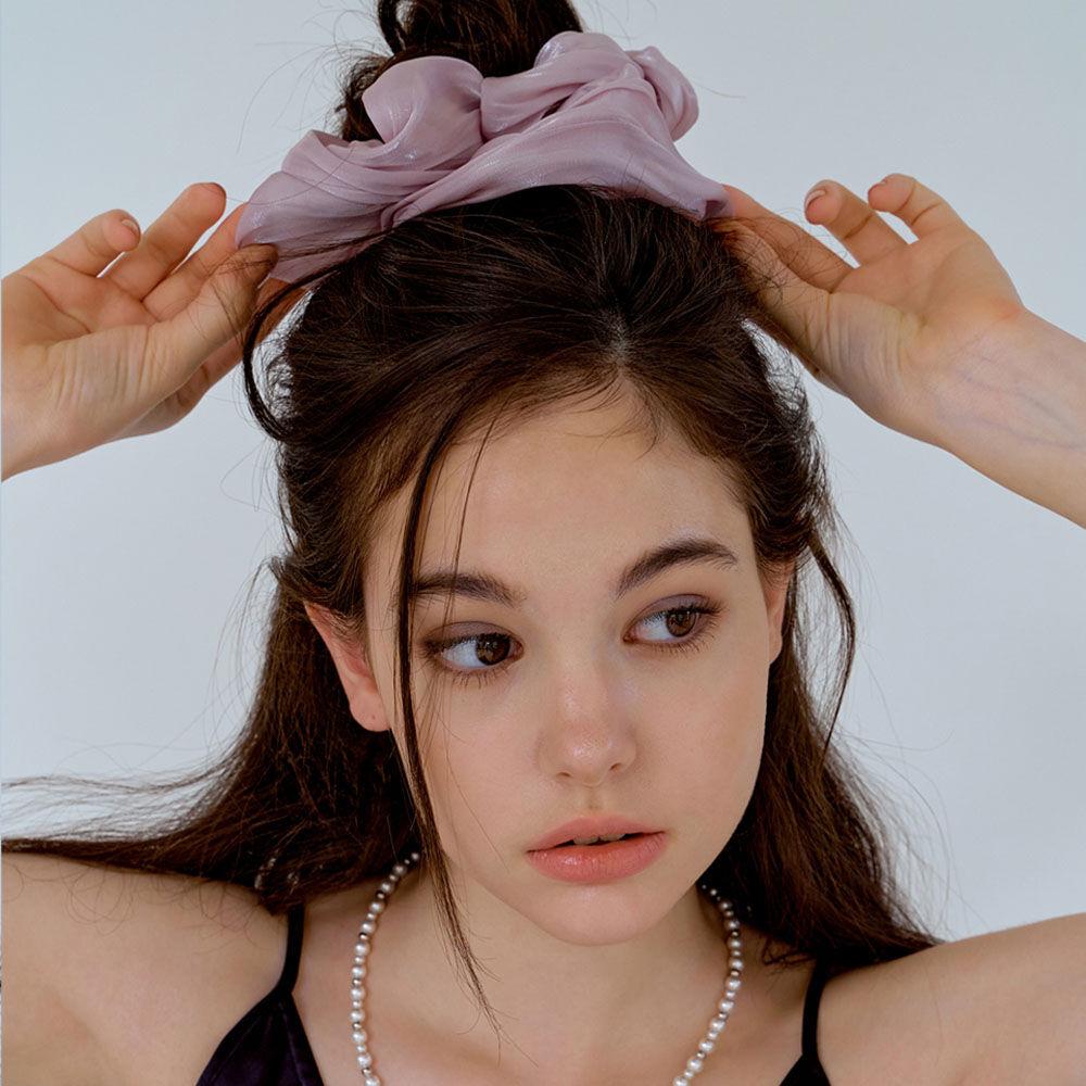 pearl satin indi pink scrunch