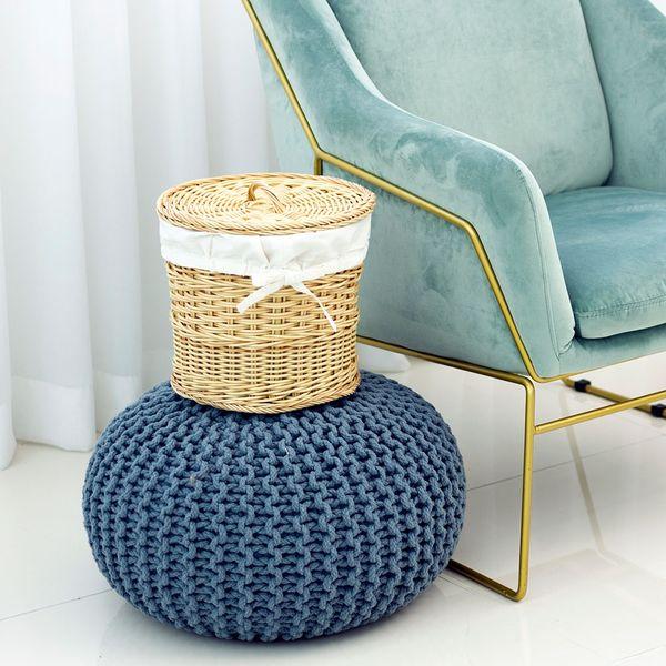 라탄 패턴 빨래바구니 빨래통 세탁바구니(내츄럴-소)