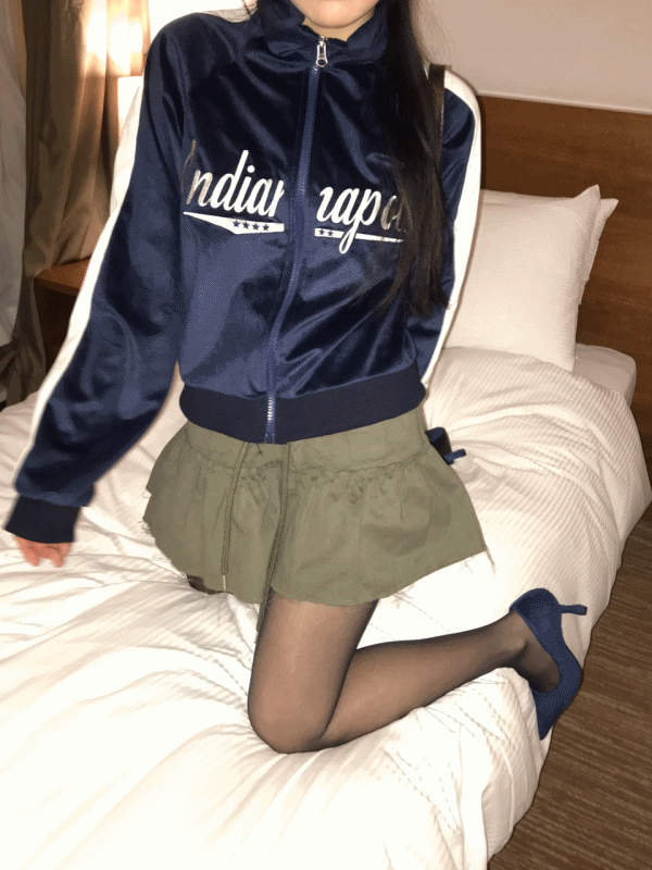 track velvet zip-up (4color)