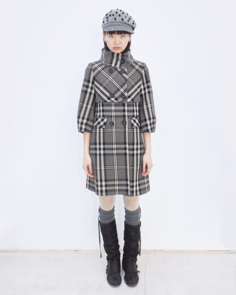 PLAID BUTTON UP WOOL COAT - Anemonia