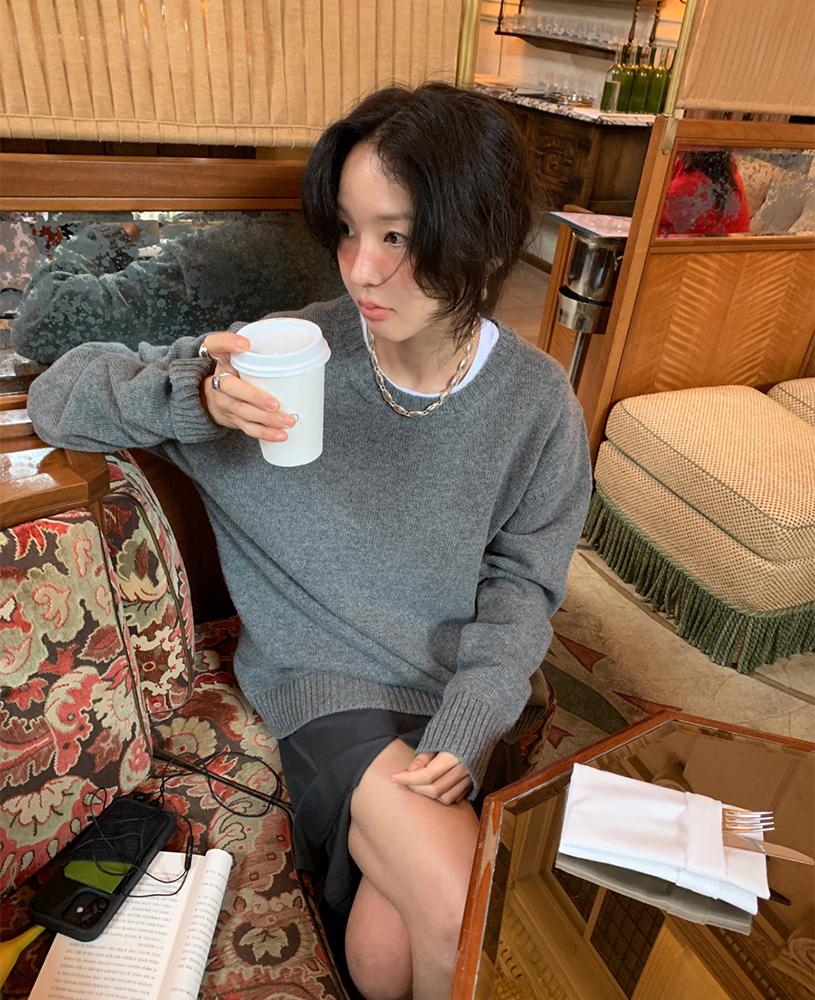 [당일발송][Dearest] Mast Knit (그레이)