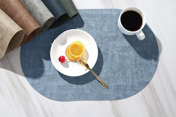 PVC 린넨 타원형 가죽 방수 식탁 테이블매트