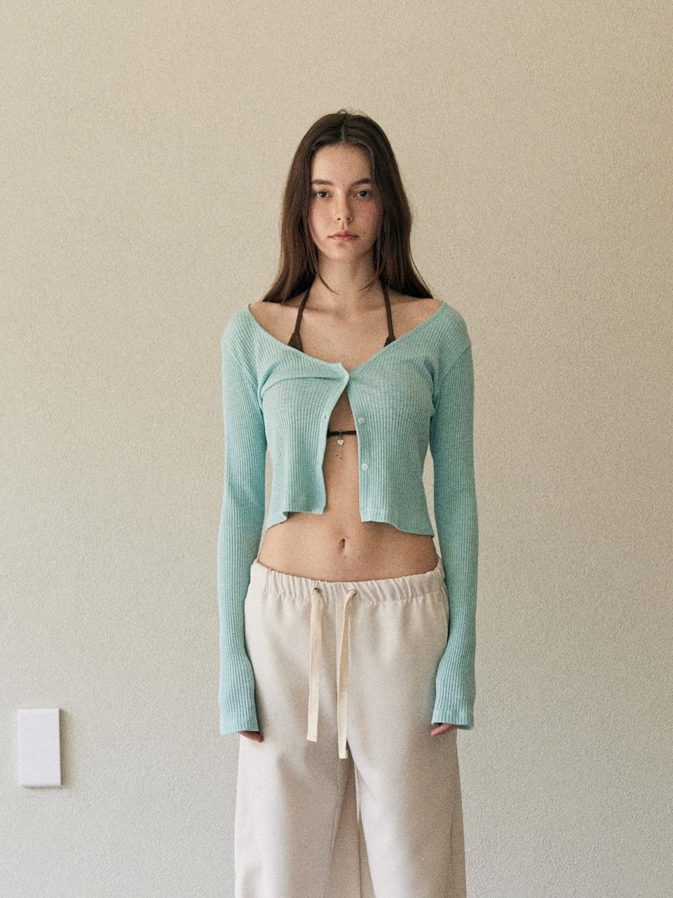 [예약배송]Nui v-neck cardigan_mint sorbet