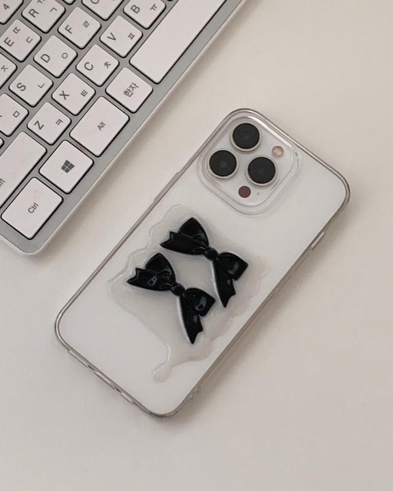 무이하우스 생크림리본 실리콘 젤리 투명케이스 범퍼케이스