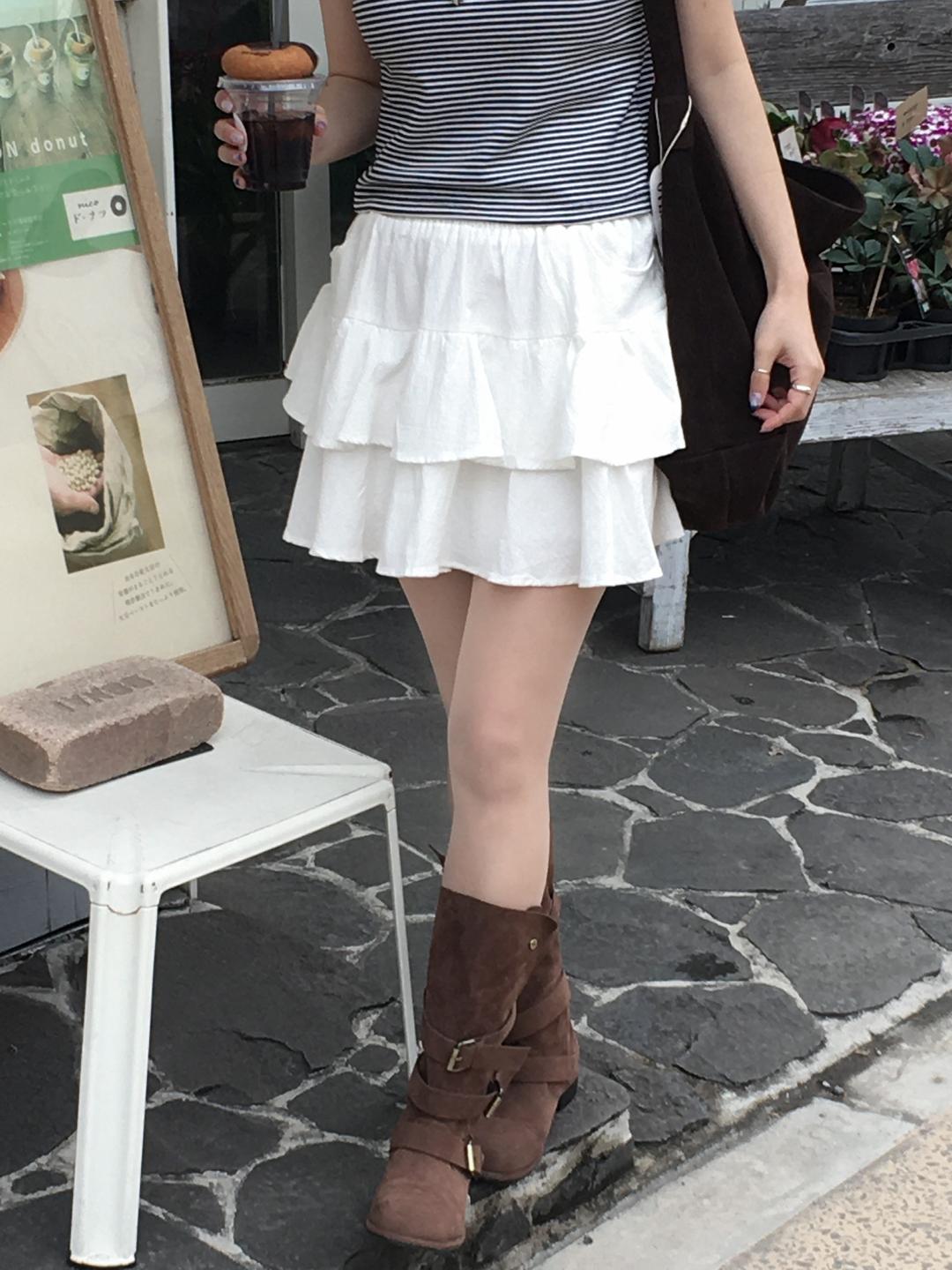 유리에 원트 캉캉 미니 skirt - 2color (봄스커트/미니스커트/캉캉치마/밴딩/러블리/데이트룩)