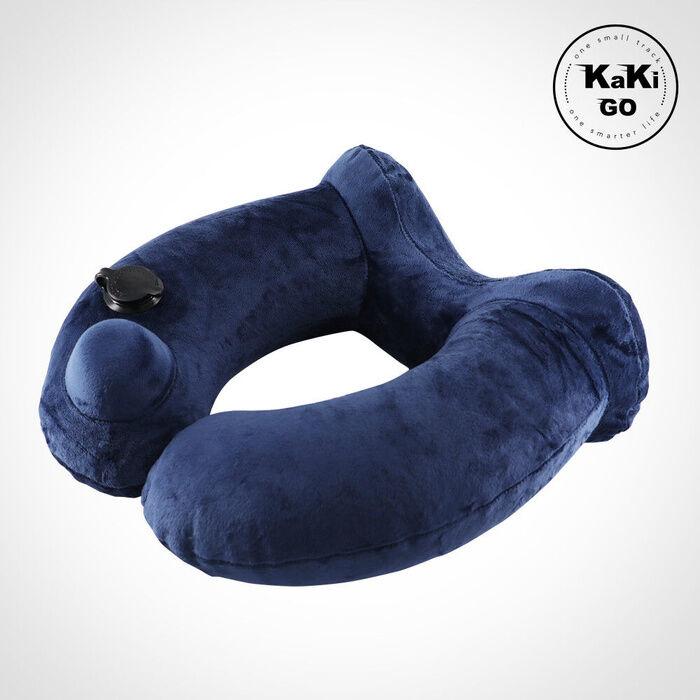 카키고 여행용 목베개 낮잠 목쿠션 기내용 사무실 목배게 차량용 에어 펌프 벨벳 쿠션