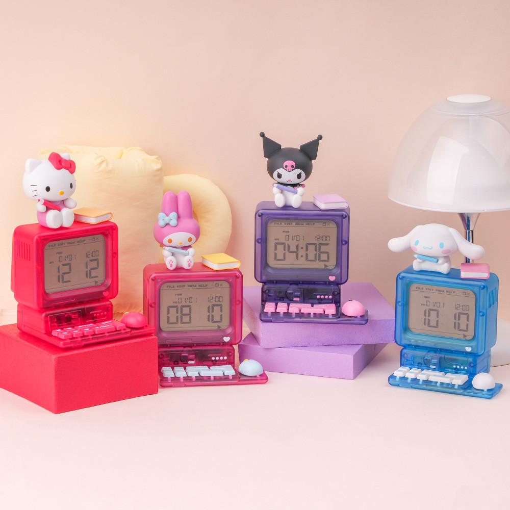 산리오 레트로 컴퓨터 탁상시계 디지털 캐릭터 알람시계 헬로키티 마이멜로디 쿠로미 시나모롤