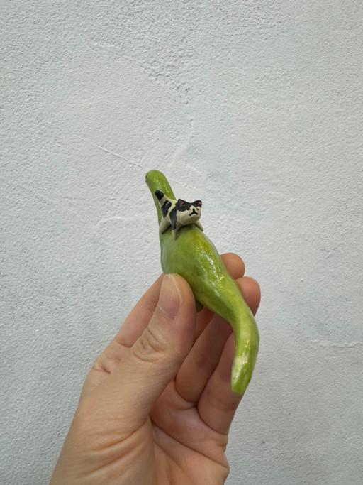 햅삐하고 내려오는중인 해피캣과 공룡친구😳
