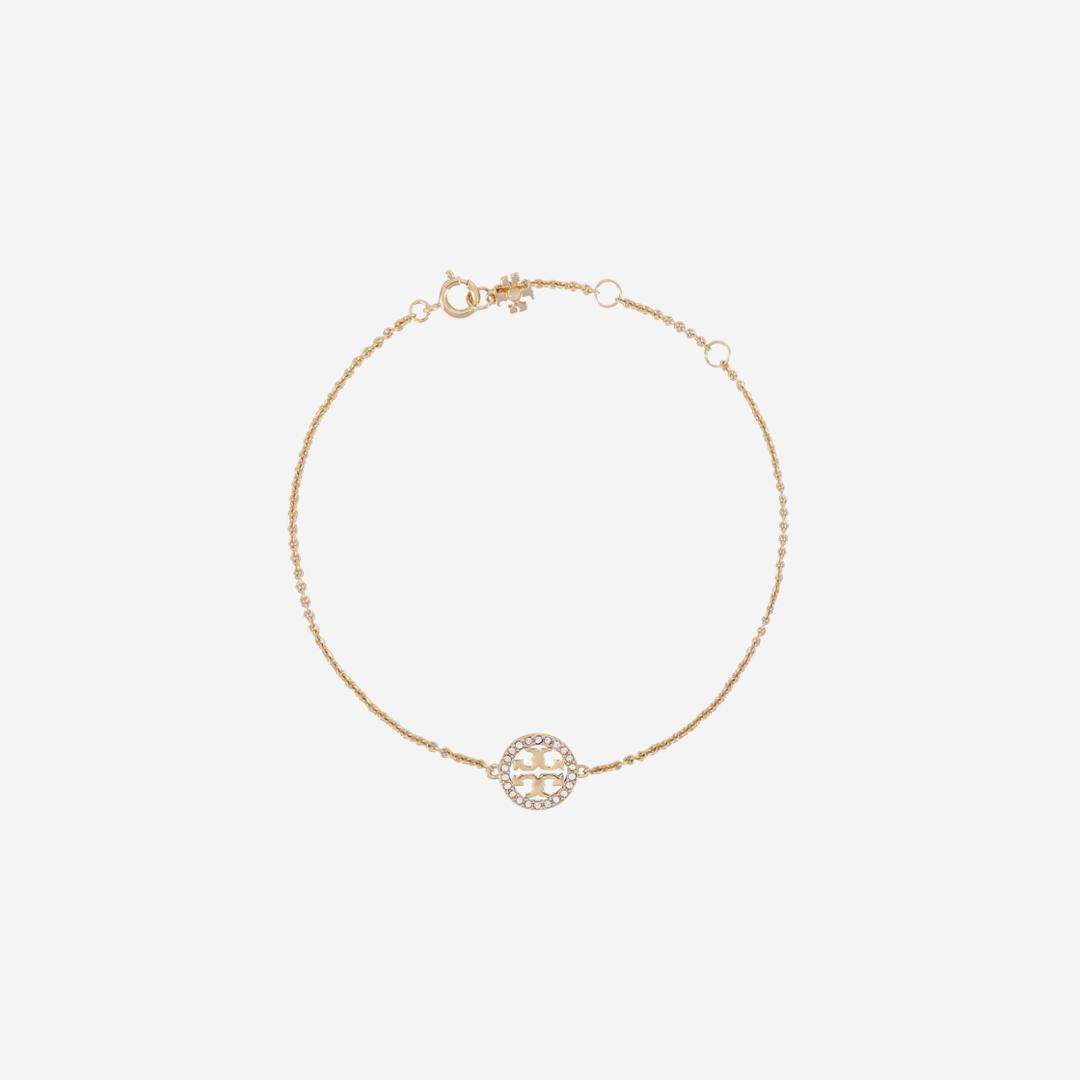 (W) Tory Burch Miller Pave Chain Bracelet Tory Gold Crystal