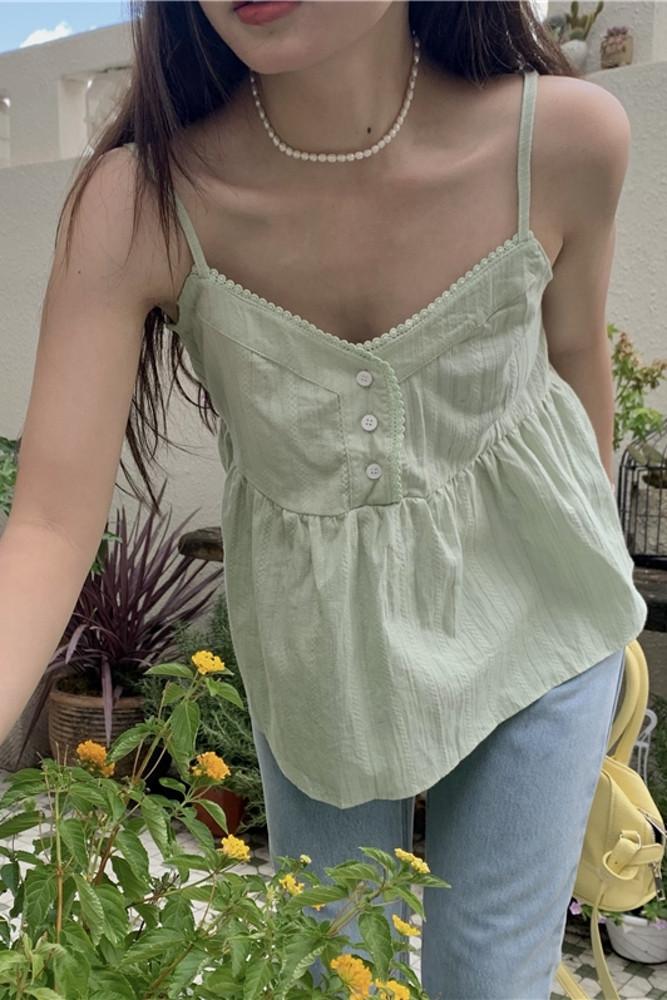 미니 레이스 레이어드 나시 블라우스 5color