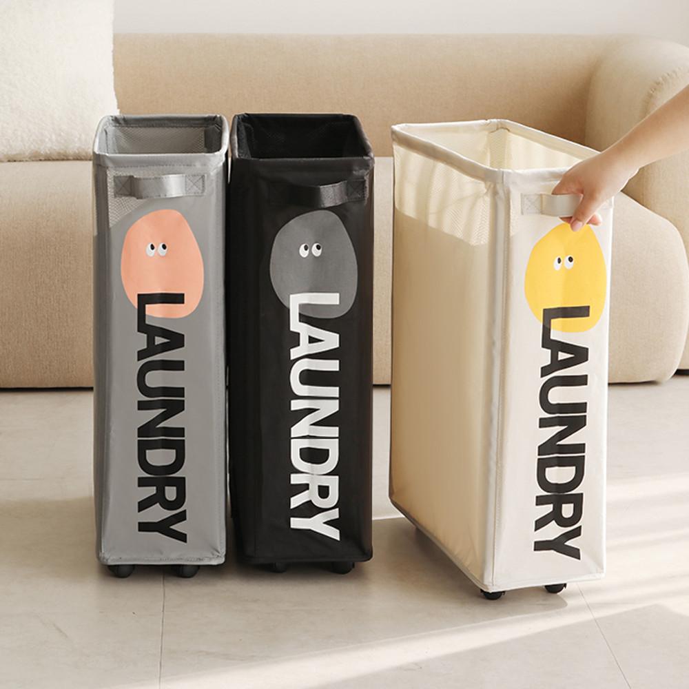 더길어진 반전매력 양면사용 이동식 슬림 틈새빨래바구니/분리수거함 모음