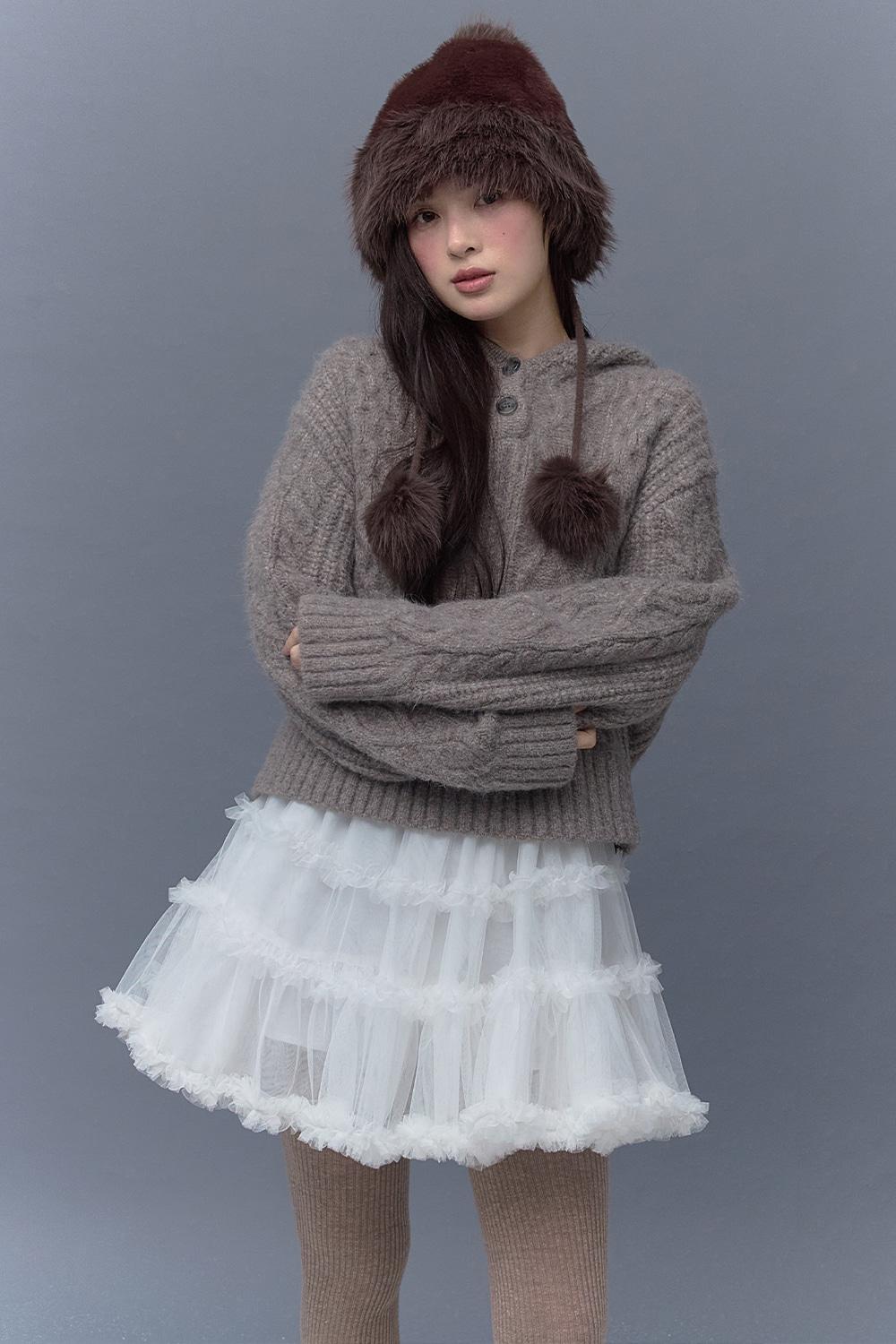 WINTER FUR POMPOM HAT_TT5W711BR