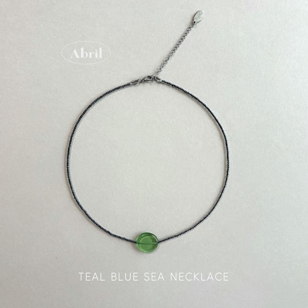 [아브릴] Teal Blue Sea Necklace