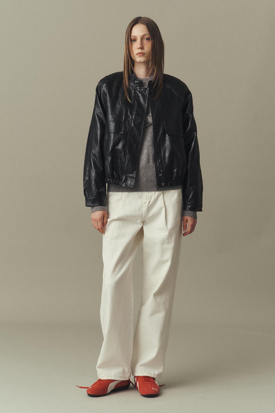 ECO LEATHER BLOUSON_BLACK