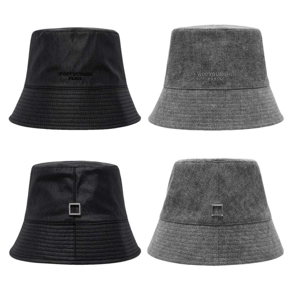 우영미 로고 나일로 태피터 버킷햇 모자 블랙 그레이 (2color)