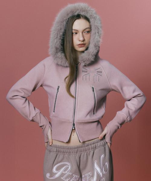 Becky Fur Hoodie Jacket (Pink)