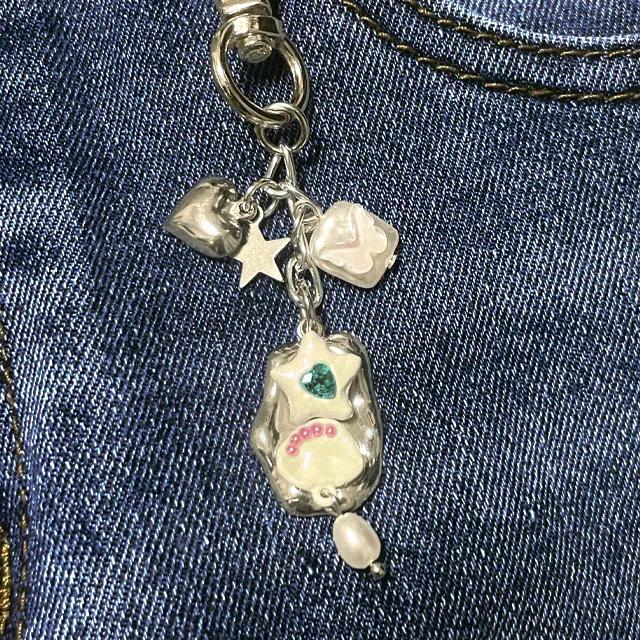 용암 보석 키링 체인 나비 하트 별 휴대폰 열쇠고리 keyring