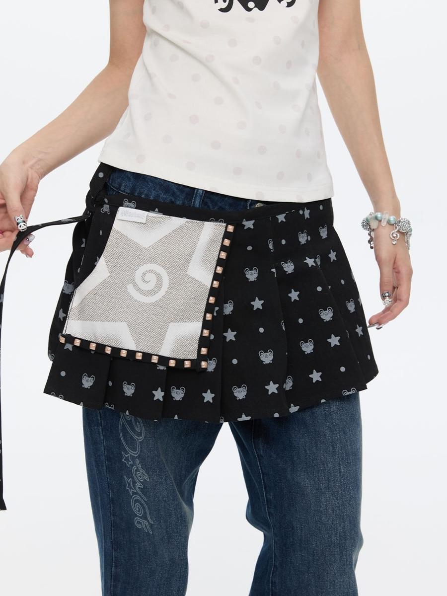 BETWEENAND All-over Stamping Pocket Curtain Skirt