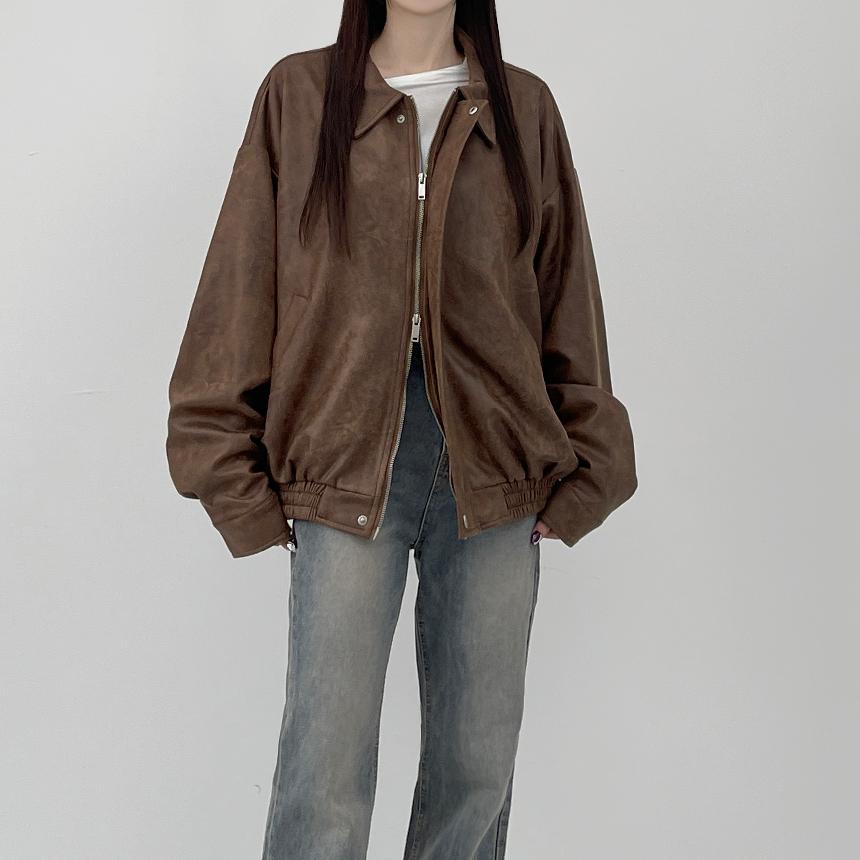 메건 크랙 스웨이드 자켓