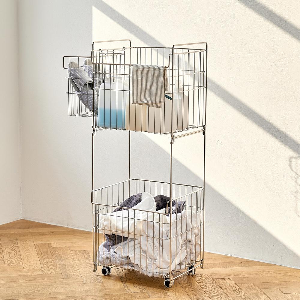 JBJ 올스텐 이동식 304 빅사이즈 다용도 세탁 빨래 바구니(바퀴별도구매)