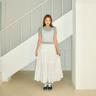 [15차 재입고] Maxi Shirring Flare Skirt (WHITE)(3월 27일 배송)