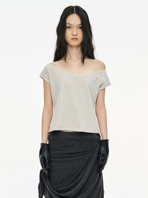 VELVET RAGLAN TOP / LIGHT GRAY