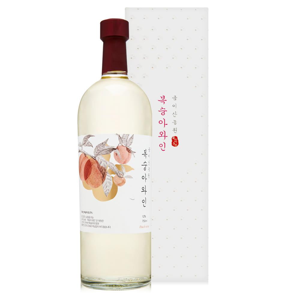 금이산농원 복숭아와인 12도 750ml 기념일와인 프로포즈와인 한국와인