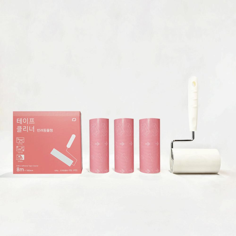 소확청 소소해도 확실한 청소 테이프 클리너 반려동물형 리필 3개입 8m×160mm 돌돌이