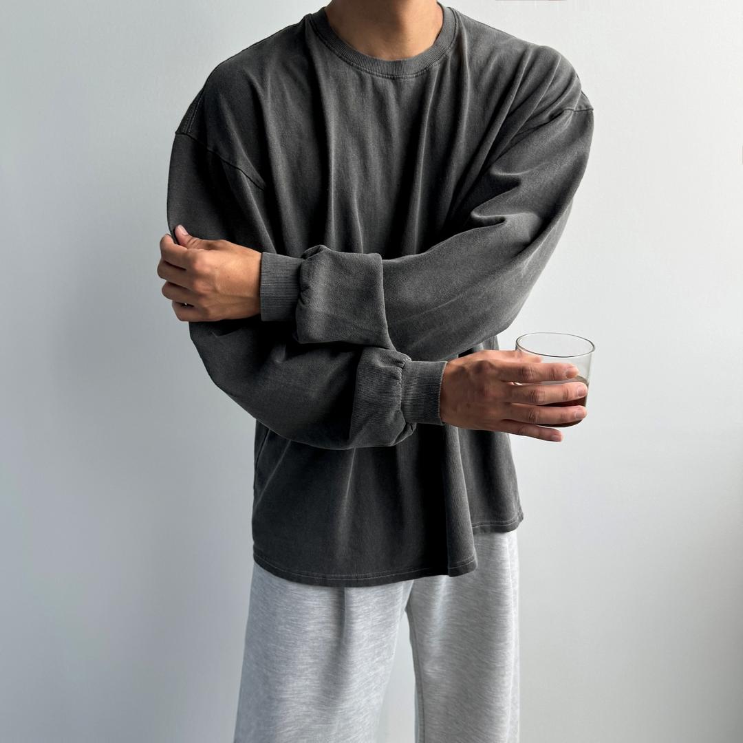 (긴팔버전) #어깡 피그먼트 무지 긴팔티 5color