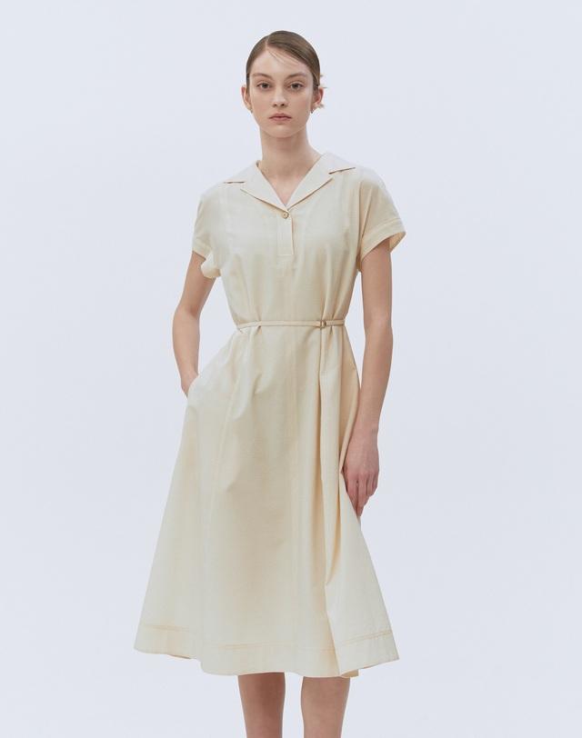 [LF몰 단독][CITY ESSENTIAL] 옐로우 스트랩 반팔카라원피스