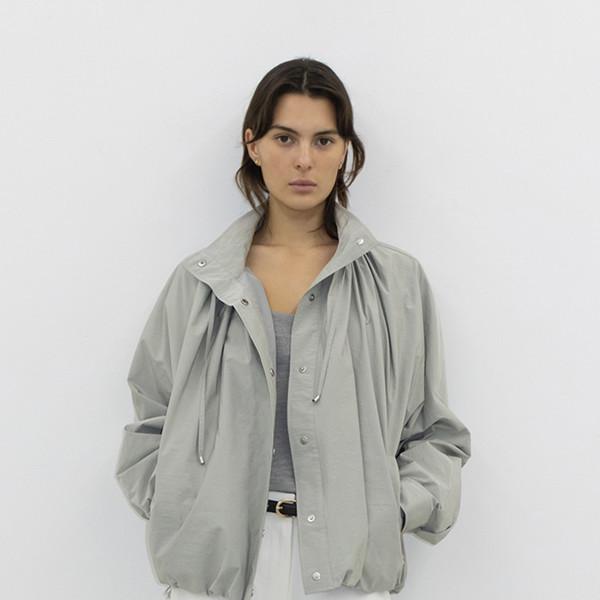 SOFT SHIRRING BLOUSON - SAGE