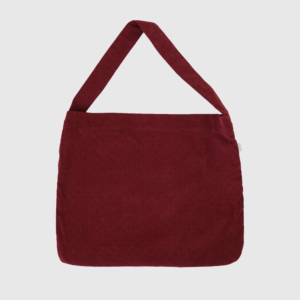 sppe dot corduroy bag [burgundy] / 도트백 땡땡이 코듀로이 가방 [버건디]
