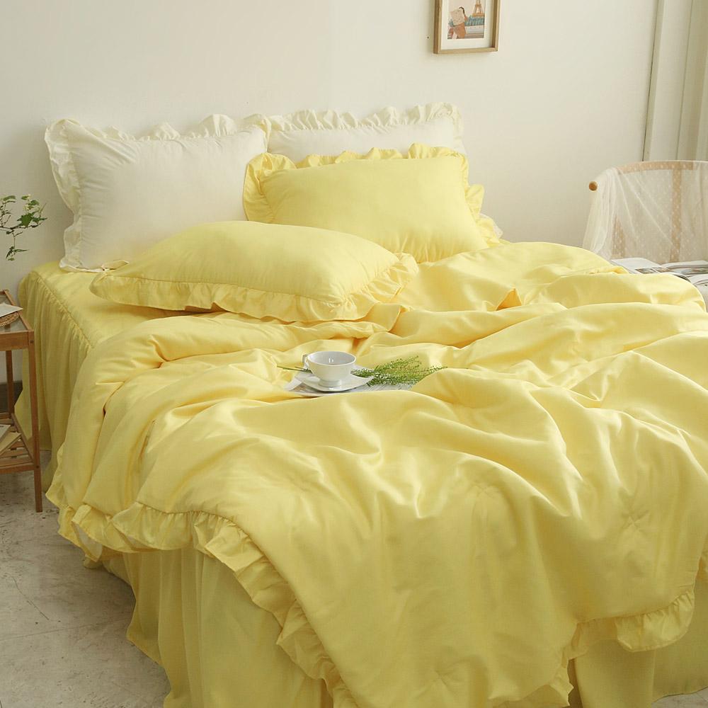 아임리빙 달콤 레이스 프릴 차렵이불 세트, 슈가레몬, Q, 이불+스커트+베개커...