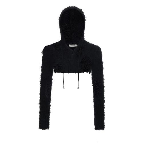 비엔프롬(BNFROM)  From knit hood zipup (Black) - 사이즈 & 후기 | 무신사