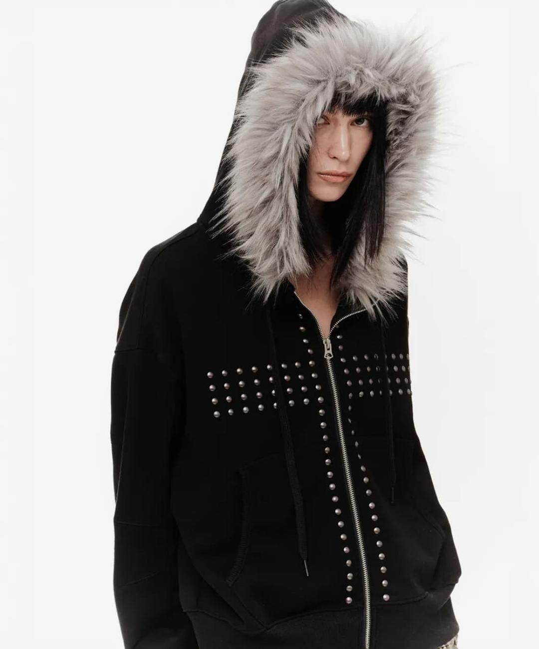 2000아카이브스 퍼 후드집업 블랙 | 후루츠패밀리