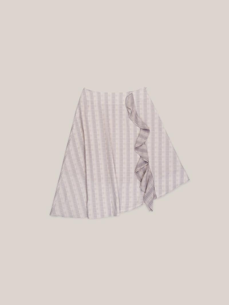 Ouro - FRILL CHECK SKIRT  [ LAVENDER ]